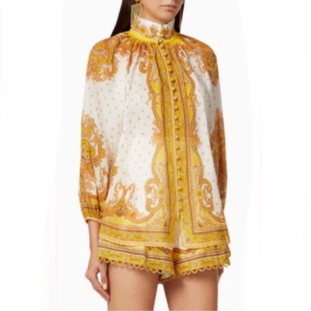 ZIMMERMANN Bells Paisley Blouse Size Zimmermann 0 - Picture 7 of 8